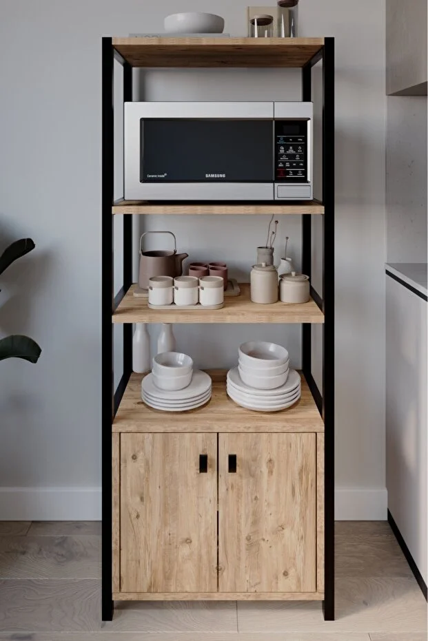 Elise Mutfak Bangosu Mutfak Rafı Malzeme Dolabı Mikrodalga Fırın Rafı Kahve Köşesi Mutfak Standı